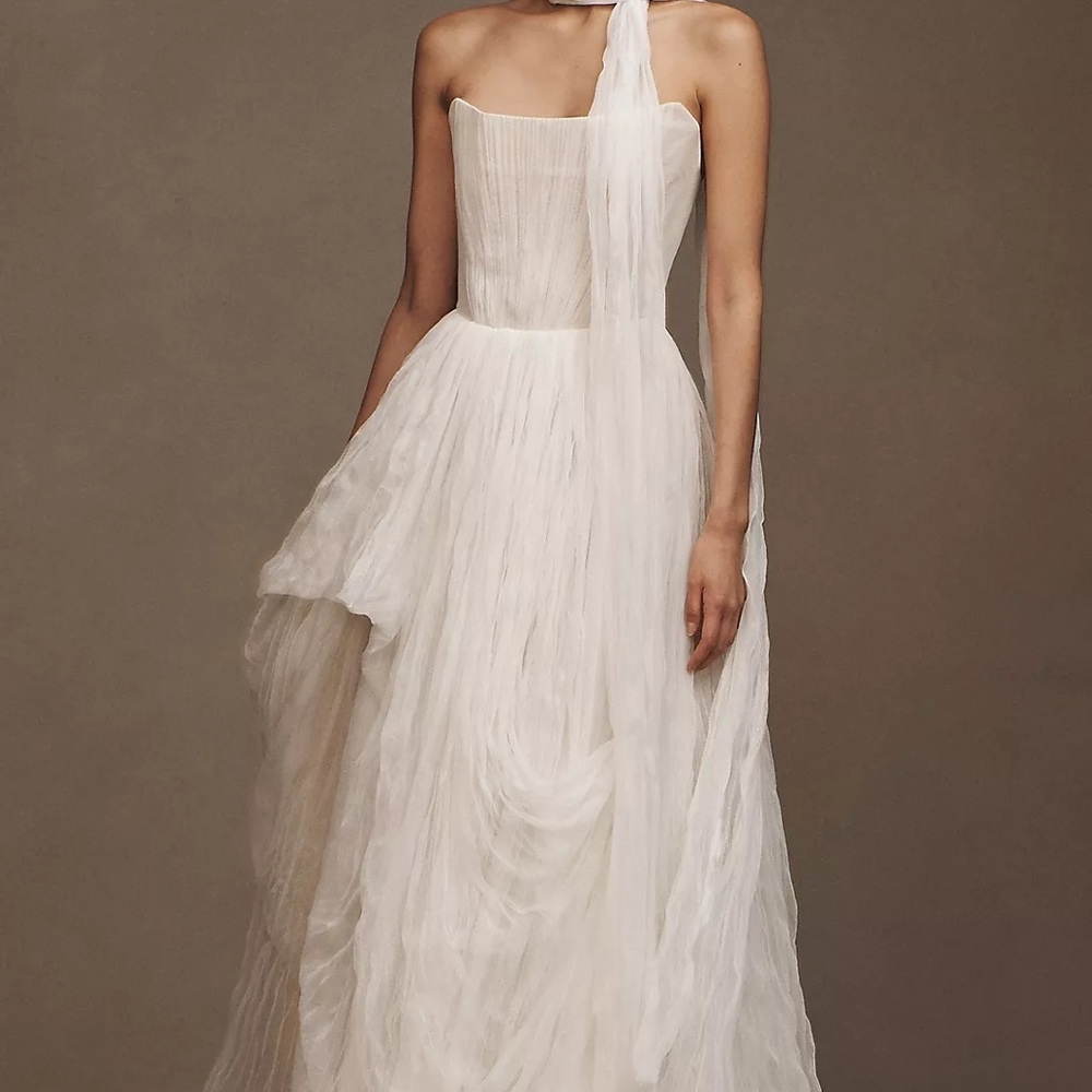 Watters Reko Strapless Corset Wedding Gown  - Anthropolgie 8 - Picture 4 of 9